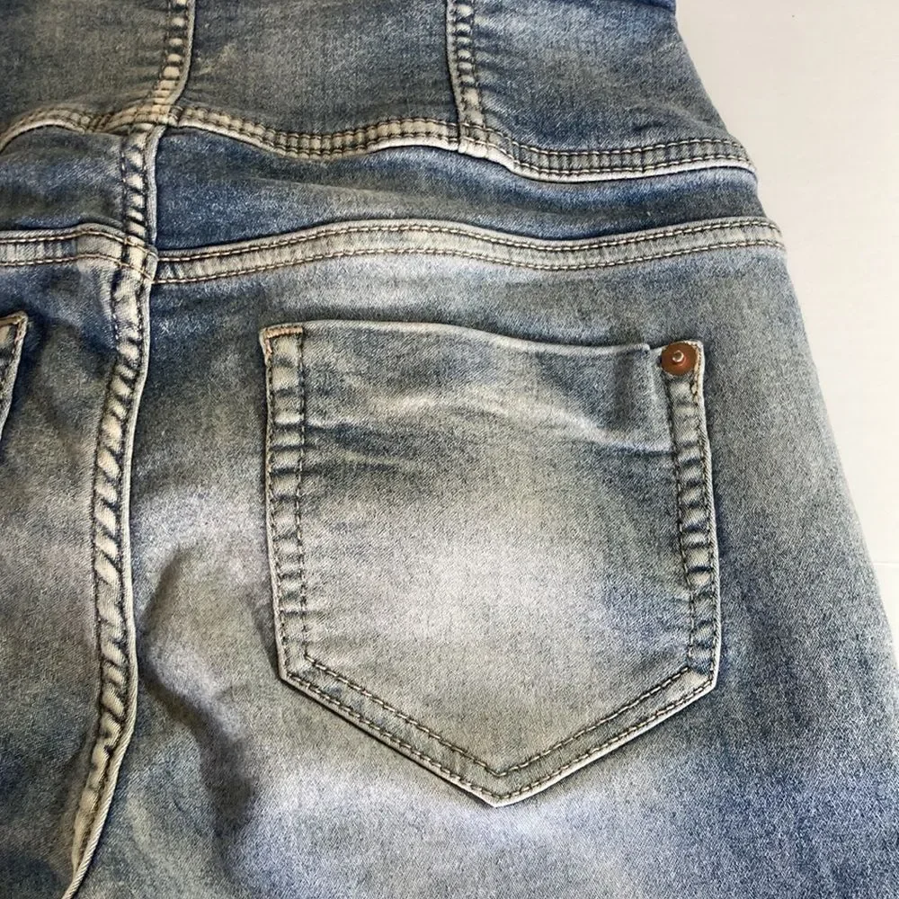👖High Rise Sculpting Skinny Crop Distressed Jeans Size 9 - Picture 8 of 14